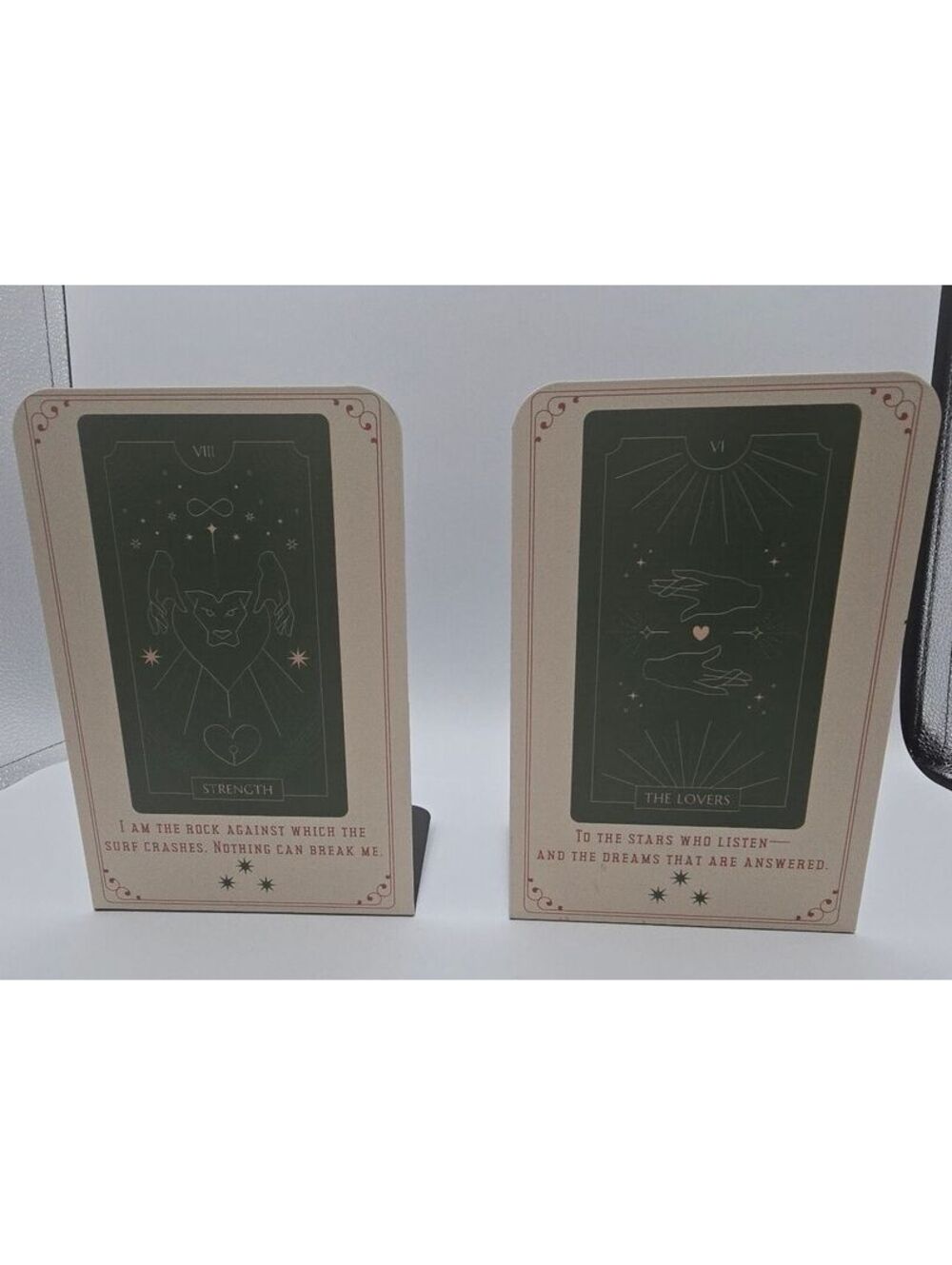 Bookish Box ACOTAR Tarot Metal Bookends Strength & The Lovers 2021